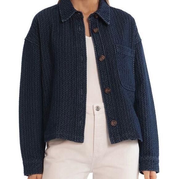 Bagatelle Textured Denim Shacket Women’s size Large NWT - Picture 1 of 5